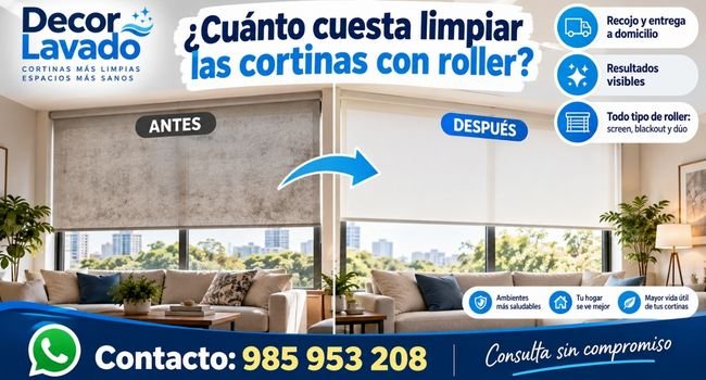 Cuánto cuesta limpiar las cortinas con roller