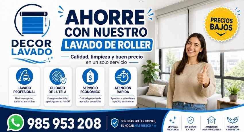 Lavado de Cortinas Roller Baratas